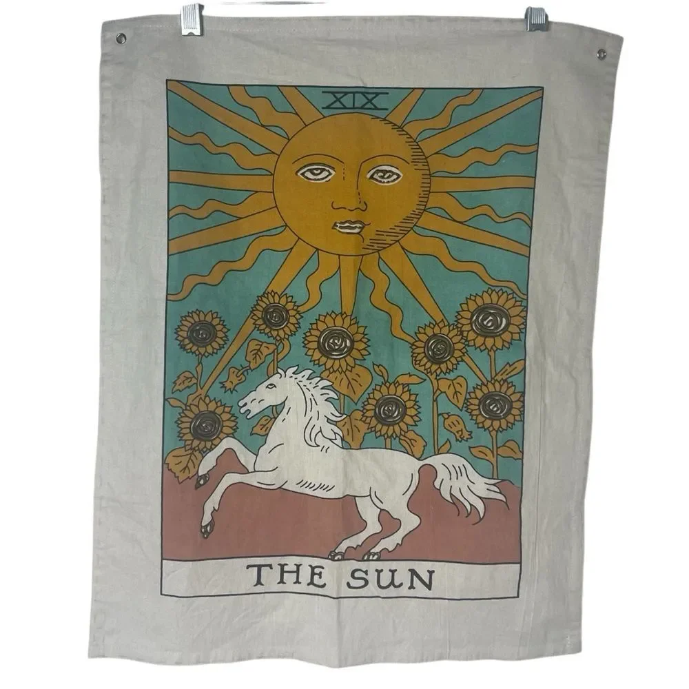 The Sun Astronomy Sign Flag With Hanging Holes Hippy Celestial Decor